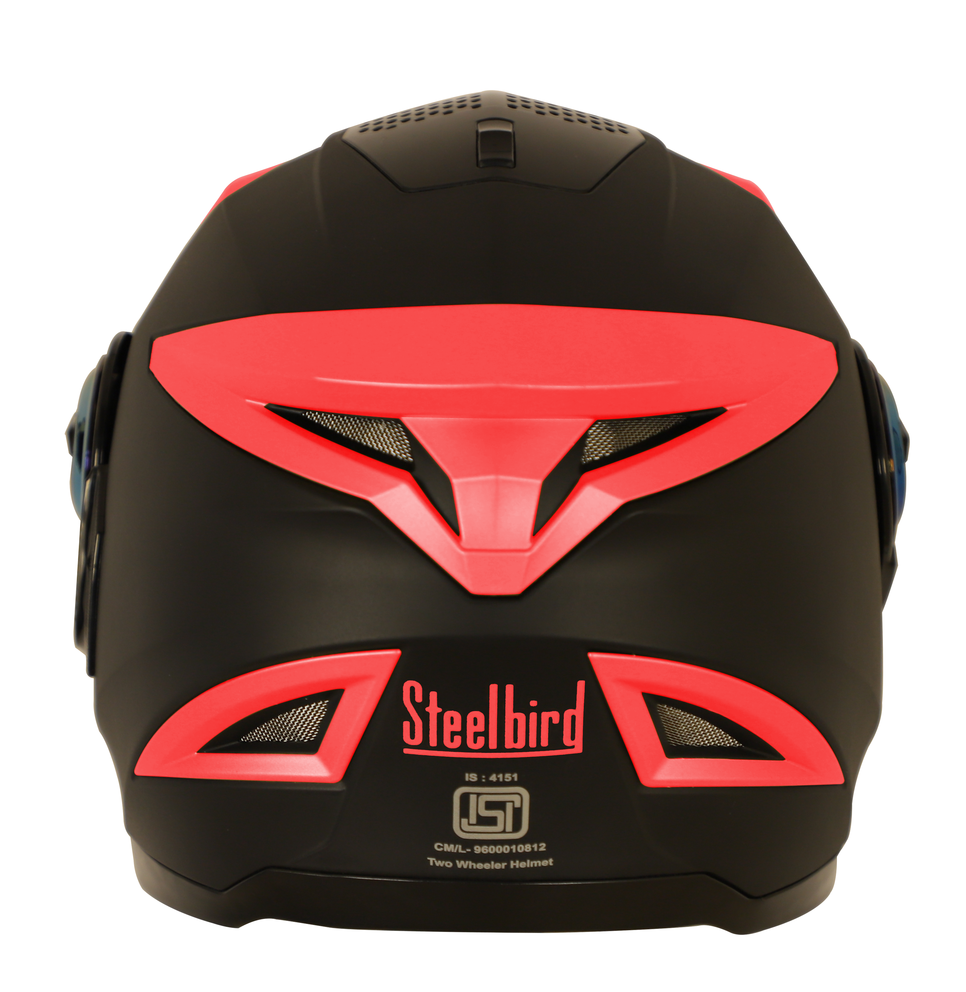 SBH-17 ROBOT FLUORESCENT EDITION MAT BLACK WITH FLUO WATERMELON (FITTED WITH CLEAR VISOR EXTRA GOLD CHROME VISOR)